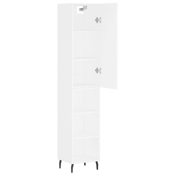 Висок шкаф, бял, 34,5x34x180 см, инженерно дърво