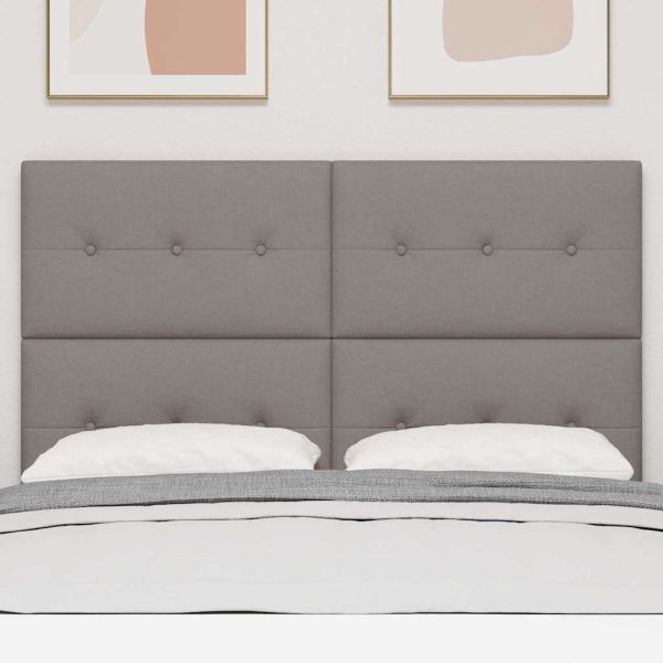 Табла за легло с регулируема височина Таупе 144 см текстил