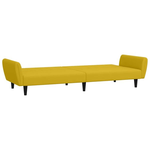 2-местно разтегателно канапе, жълто, кадифе