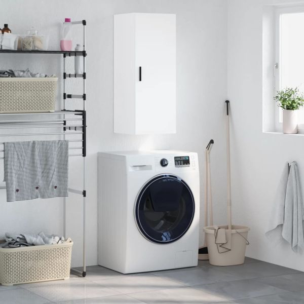 Стенен шкаф бял 34,5x34x90 см