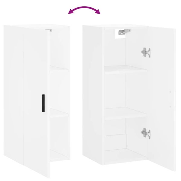 Стенен шкаф бял 34,5x34x90 см