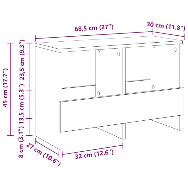 Етажерка за списания Дъб 68,5 x 30 x 45 см