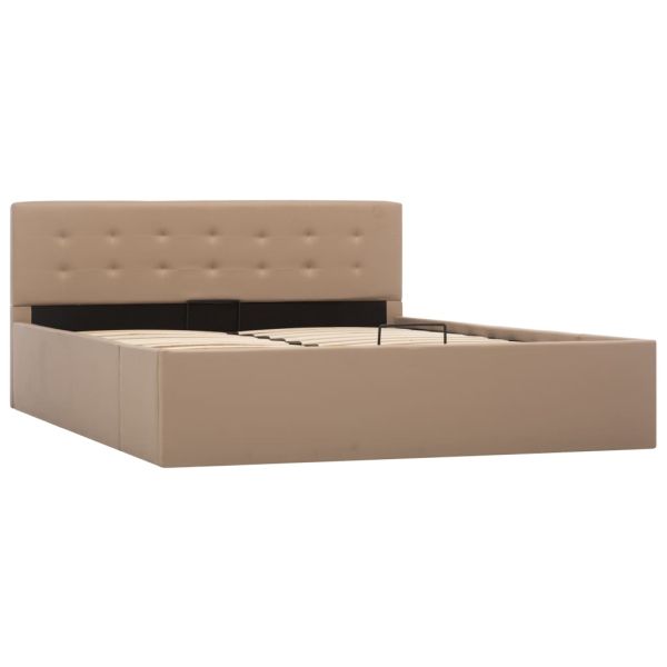 Легло с повдигащ механизъм капучино изкуствена кожа 140x200 cм