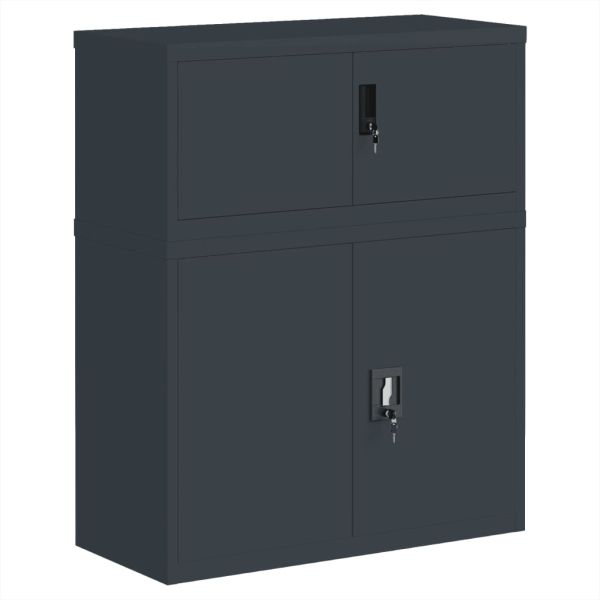 Шкаф за папки антрацит 90x40x110 см стомана
