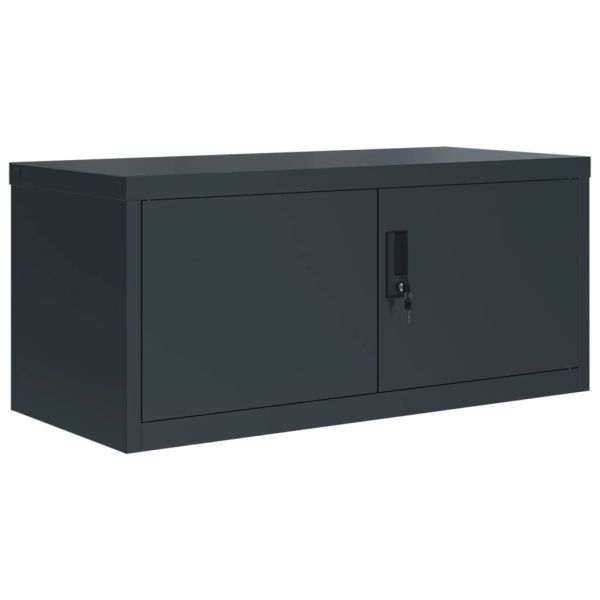 Шкаф за папки антрацит 90x40x110 см стомана