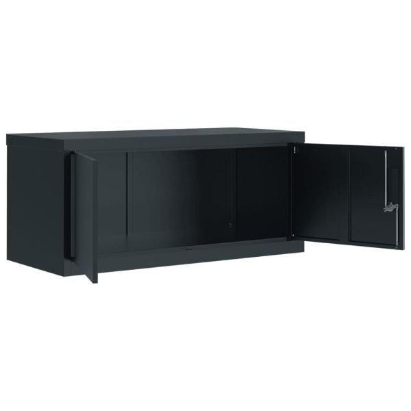 Шкаф за папки антрацит 90x40x110 см стомана