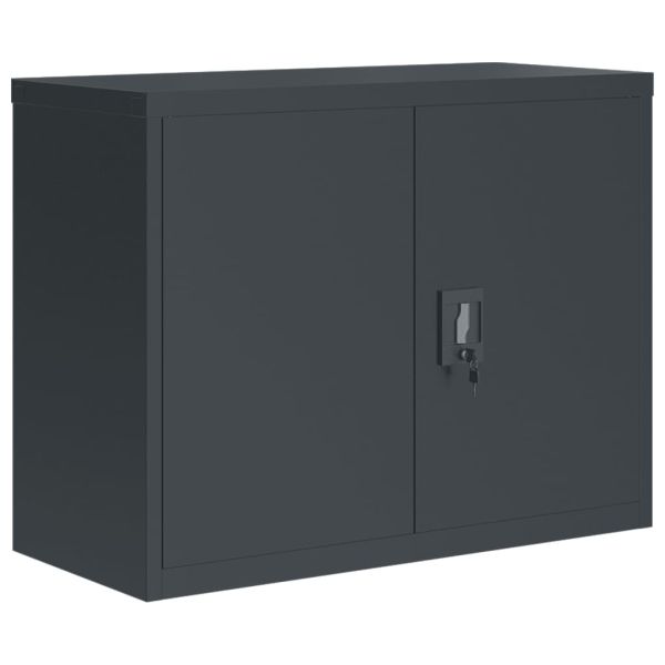 Шкаф за папки антрацит 90x40x110 см стомана