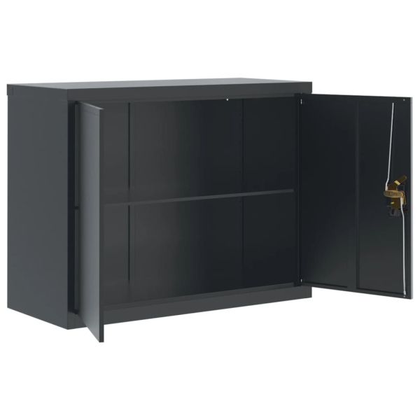 Шкаф за папки антрацит 90x40x110 см стомана