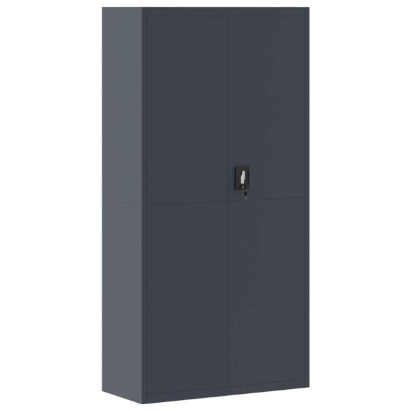 Шкаф за папки антрацит 90x40x220 см стомана