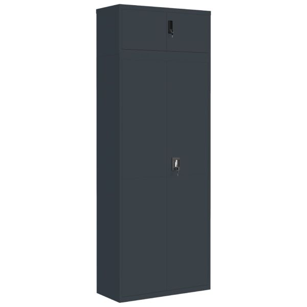 Шкаф за папки антрацит 90x40x240 см стомана