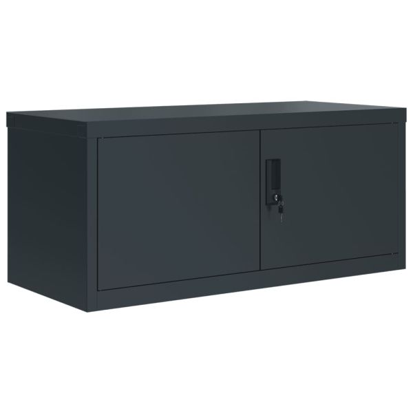 Шкаф за папки антрацит 90x40x240 см стомана