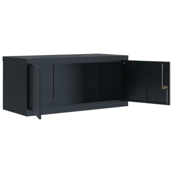 Шкаф за папки антрацит 90x40x240 см стомана