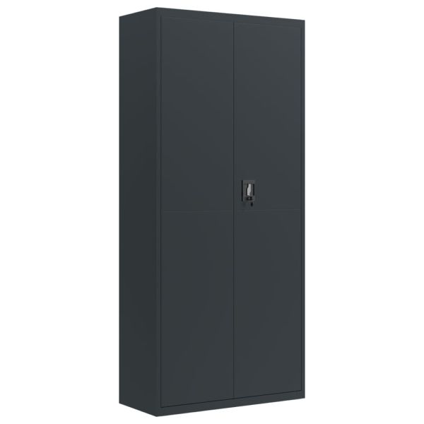 Шкаф за папки антрацит 90x40x240 см стомана