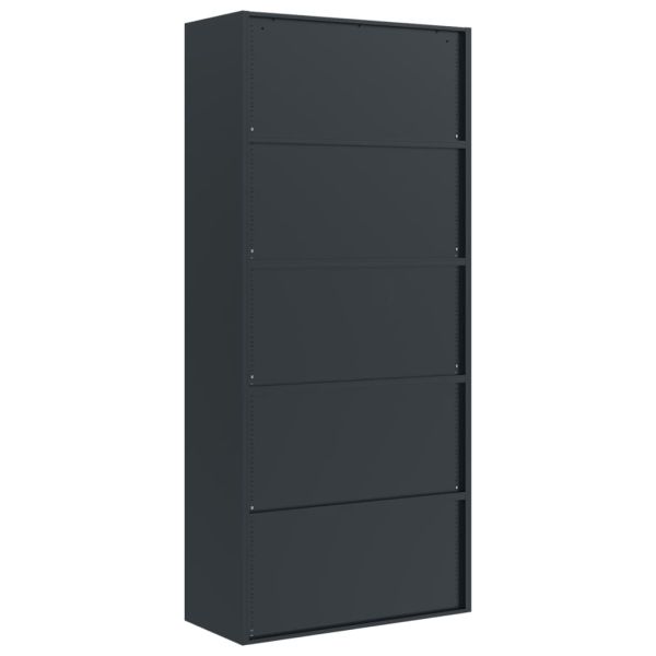 Шкаф за папки антрацит 90x40x240 см стомана