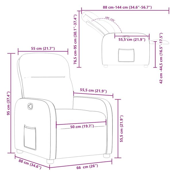 Recliner Chair Cloud Grey Fabric