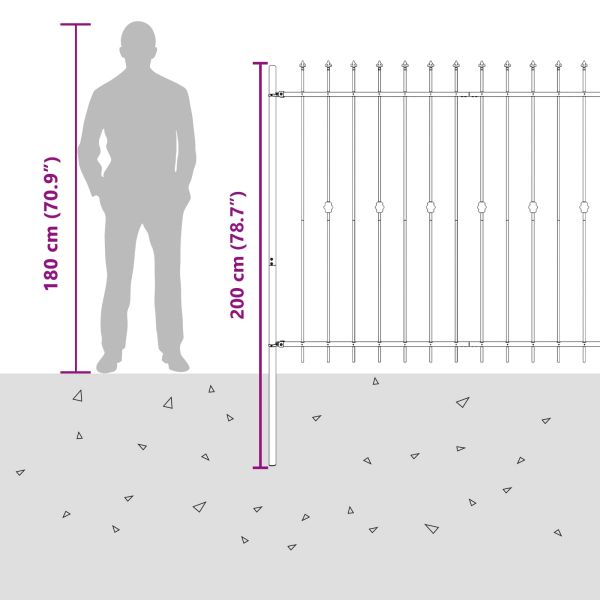 Шипова ограда Asten Черно 200 x 200 cm