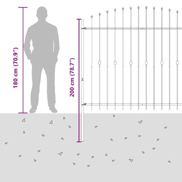 Шипова ограда Asten Черно 200 x 200 cm