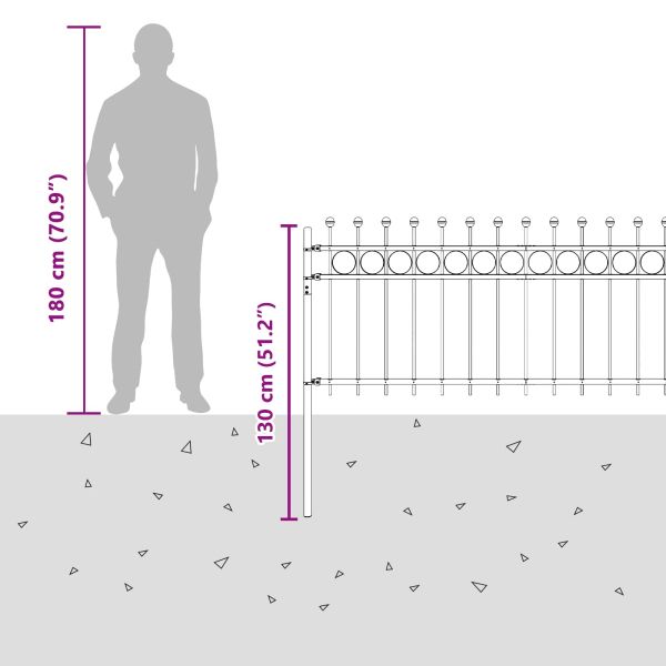 Кръгова ограда Tilburg Черно 200 x 130 см