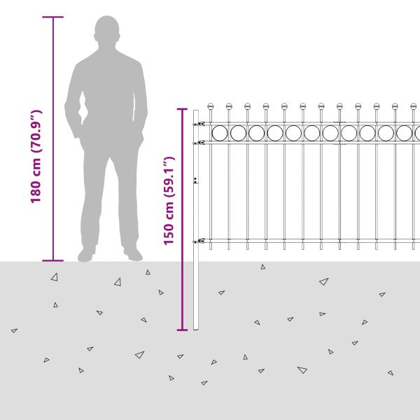 Кръгова ограда Tilburg Черно 200 x 150 cm