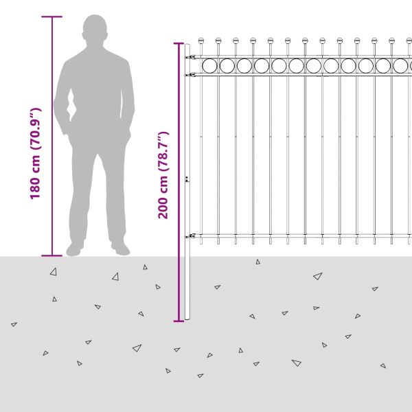 Кръгова ограда Tilburg Черно 200 x 200 cm