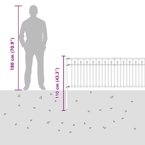 Оградна колче Baarlo Черно 200 x 110 см