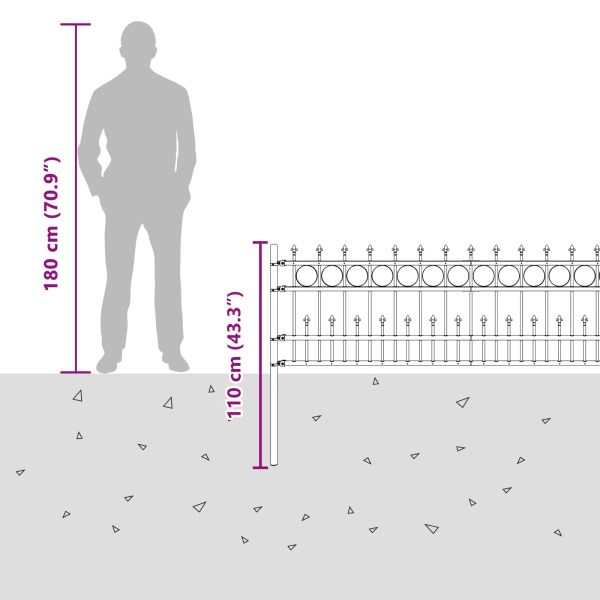 Ограда с Spike пръстен Horst Черно 200 x 130 см