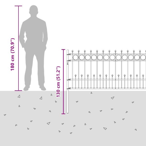 Ограда с Spike пръстен Horst Черно 200 x 130 см