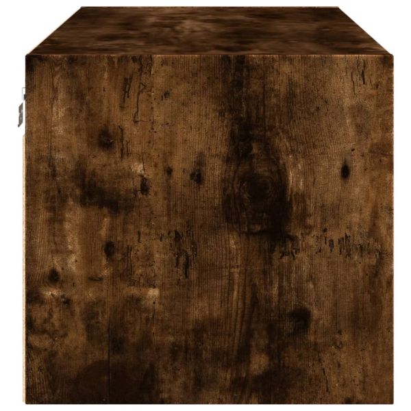 Стенен шкаф със стъклени врати, опушен дъб, 102x37x35 см