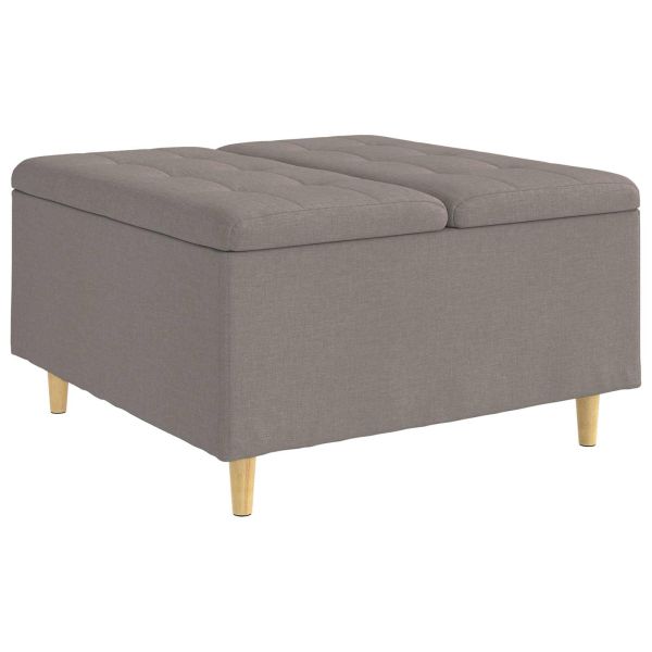 Табуретка с място за съхранение Таупе 80 x 80 x 45 cm текстил