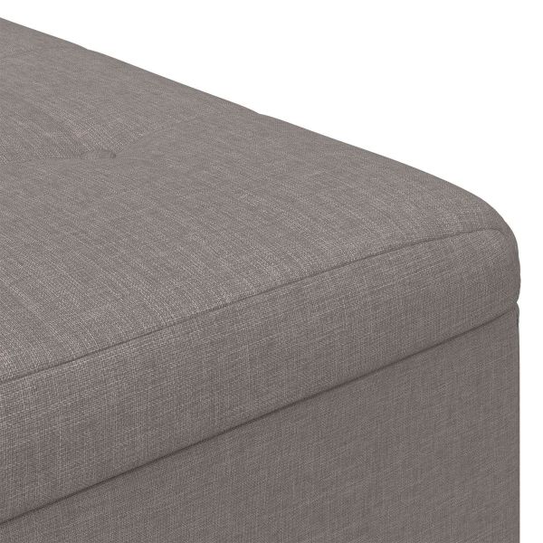 Табуретка с място за съхранение Таупе 80 x 80 x 45 cm текстил