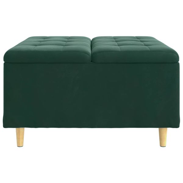 О1434томан с място за съхранение Тъмен зелен 80 x 80 x 45 cm