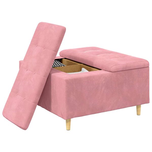 О1434томан с място за съхранение Розово 80 x 80 x 45 cm Кадифе