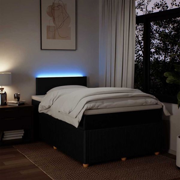 Боксспринг легло с матрак, черно, 120x200 см, плат