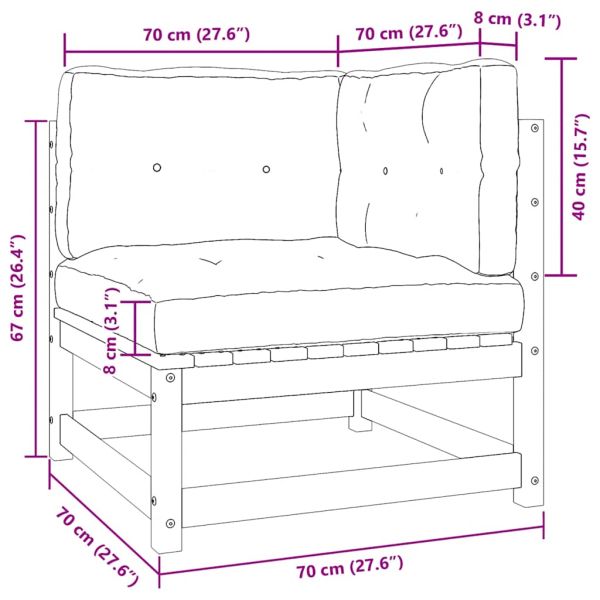 Градински ъглов диван с възглавници, дугласко дърво масив