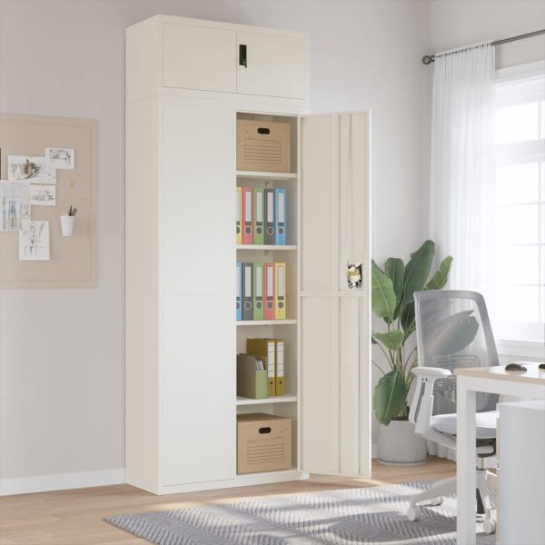 Шкаф за папки бял 90x40x240 см стомана
