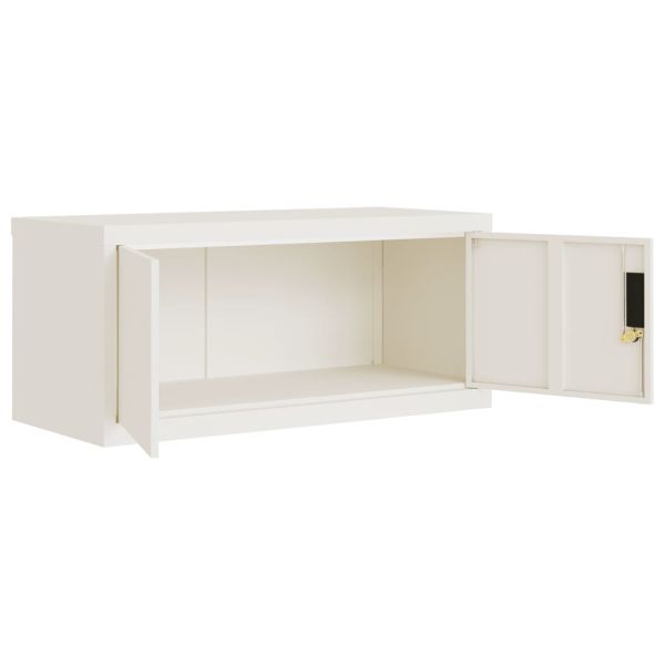 Шкаф за папки бял 90x40x240 см стомана