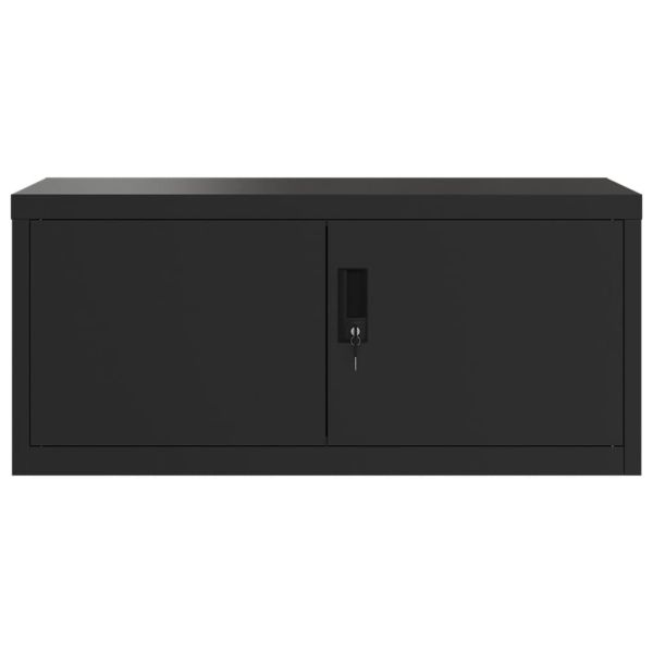 Шкаф за папки черен 90x40x130 см стомана