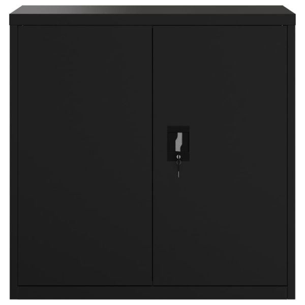 Шкаф за папки черен 90x40x130 см стомана