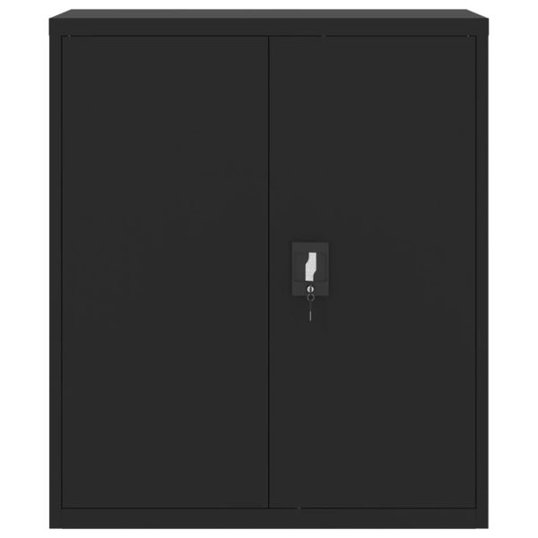 Шкаф за папки черен 90x40x145 см стомана