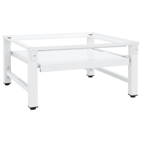 Поставка за пералня с издърпващ се рафт, бяла