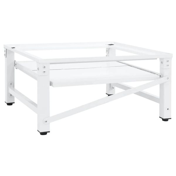 Поставка за пералня с издърпващ се рафт, бяла