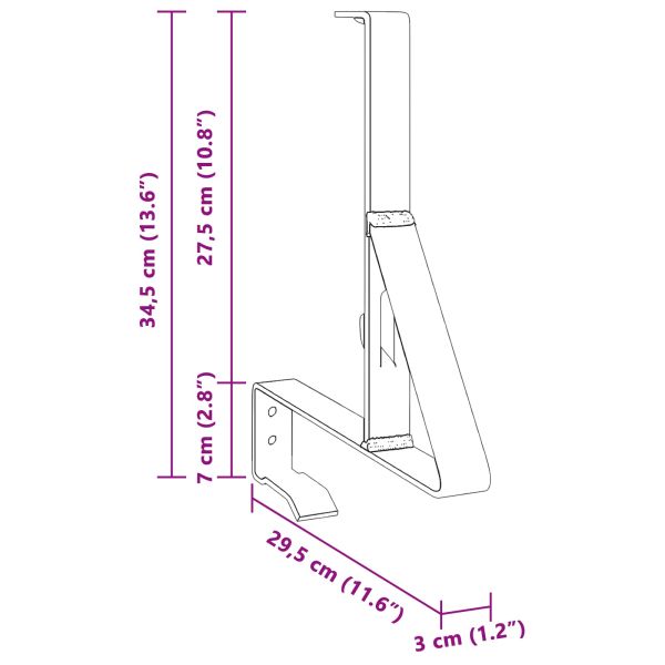 Поддръжка на снегозащита 12 pcs Черно 29,5 x 3 x 34,5 см