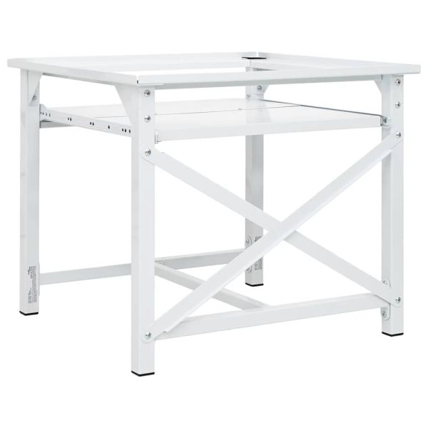 Поставка за пералня с издърпващ се рафт, бяла