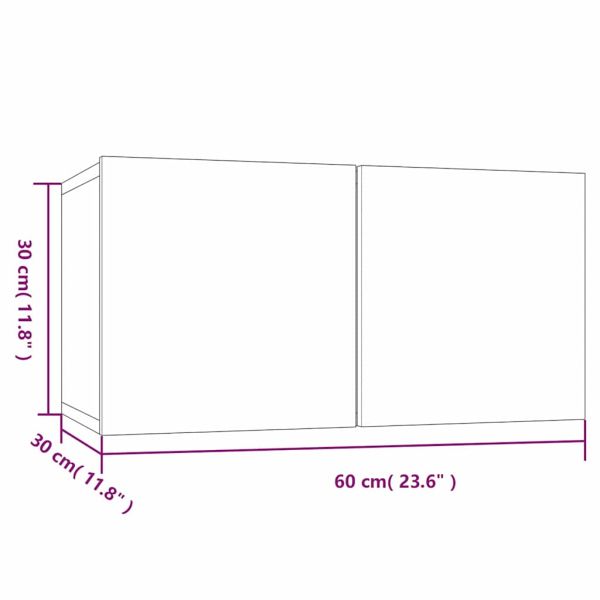 Комплект ТВ шкаф 2 pcs Сив Инженерна дървесина
