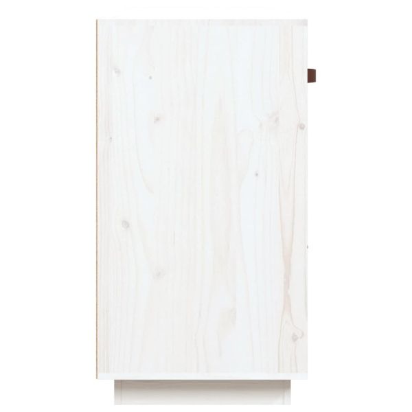 Сайдборд, бял, 100x40x75 см, бор масив