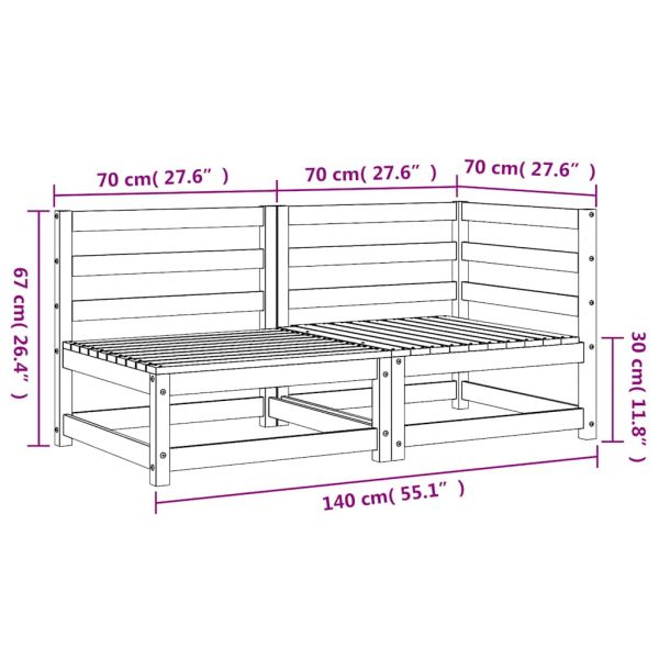 Градински диван, 2-местен, дугласко дърво масив