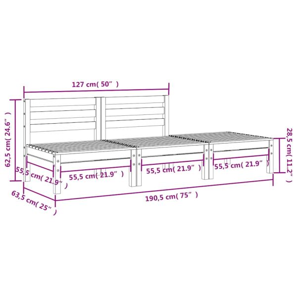 Градински диван, 3-местен, дугласко дърво масив