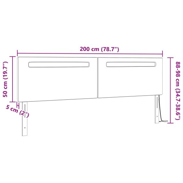 LED глава Сив 200 cm Изкуствена