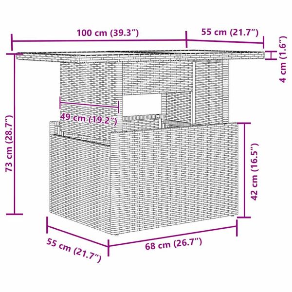 Градински Софа Комплект 5 pcs Черно Полипропилен Ратан