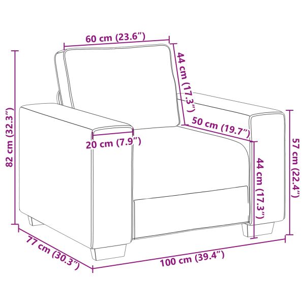 Диван Виненочервен 100 x 80 x 82 см текстил